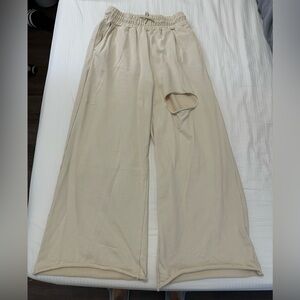 OAK + FORT Cream Wide Leg Pants